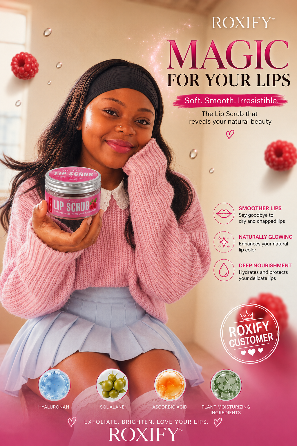 Raspberry Lip Scrub - Pink Lips Restoration