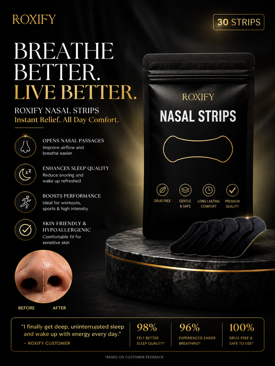 Charcoal Nasal Strips - 30pcs